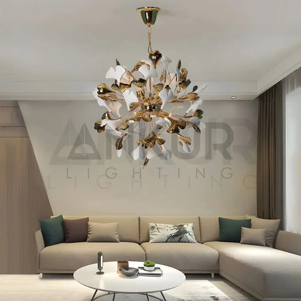 ANKUR FIORENZA CRYSTAL LEAF CHANDELIER