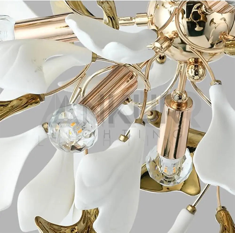 ANKUR FIORENZA CRYSTAL LEAF CHANDELIER