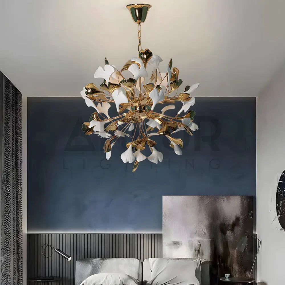 ANKUR FIORENZA CRYSTAL LEAF CHANDELIER LARGE