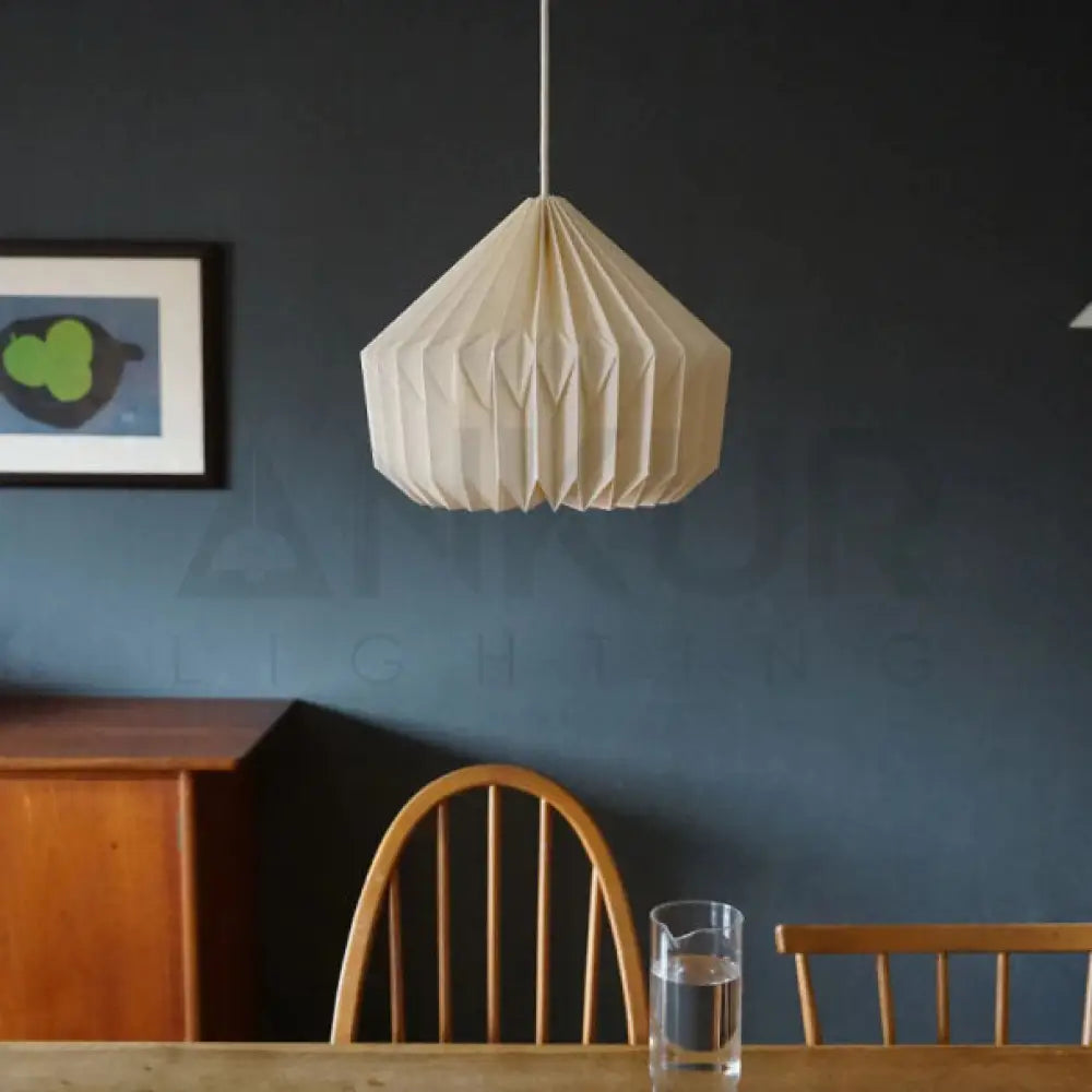 ANKUR FROST ORIGAMI PENDANT LIGHT- PAPER HANDPLEATING HANGING LIGHT Pendant Light