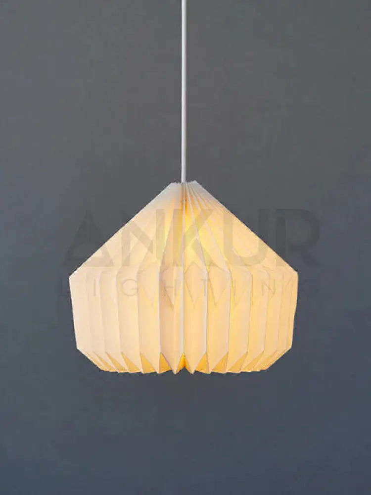 ANKUR FROST ORIGAMI PENDANT LIGHT- PAPER HANDPLEATING HANGING LIGHT Pendant Light