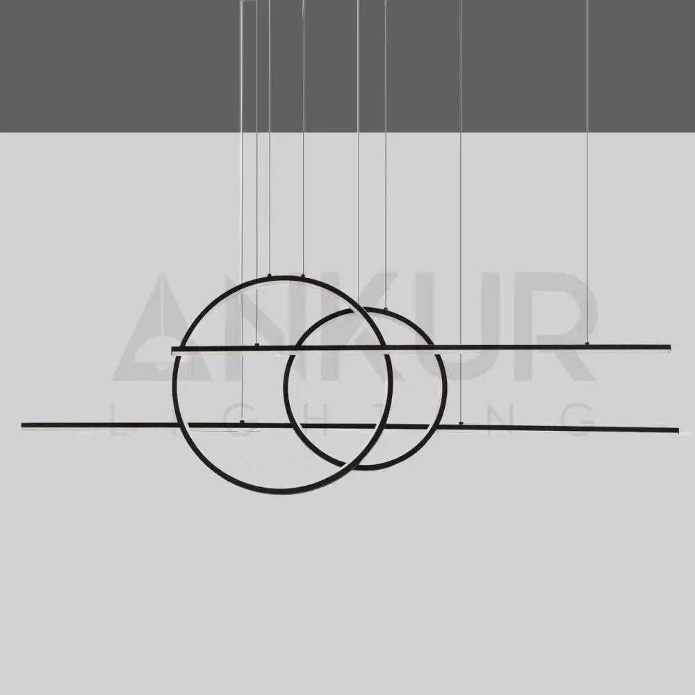 ANKUR GEOM DOUBLE LINEAR AND ROUND LED PENDANT LIGHT - Ankur Lighting