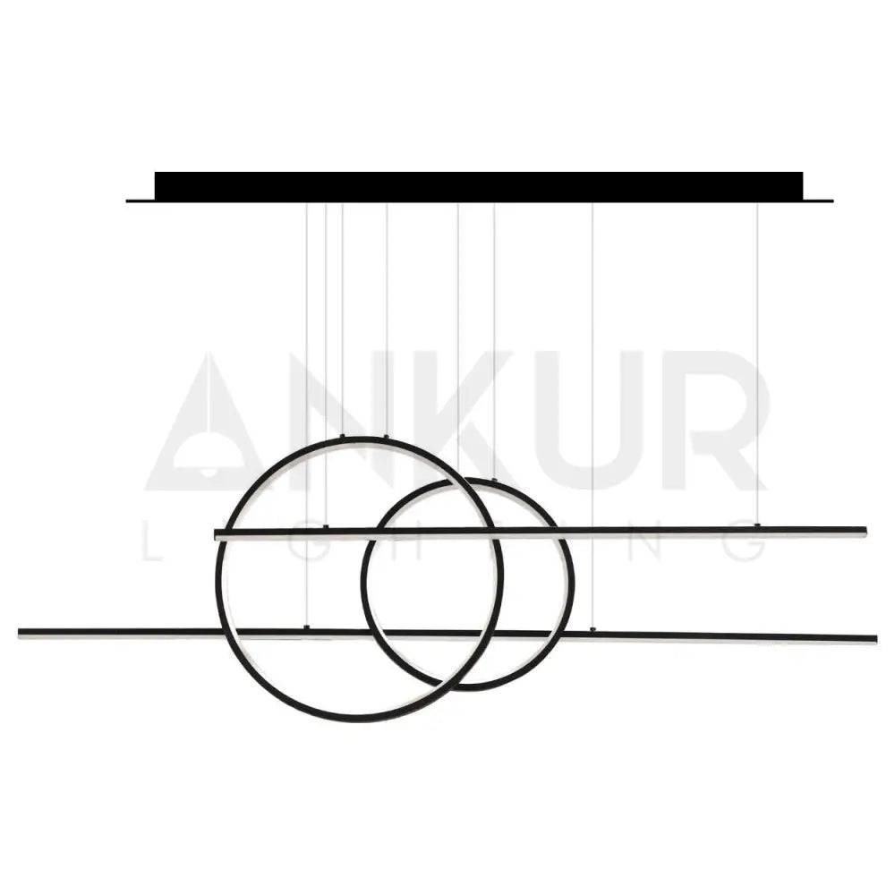 ANKUR GEOM DOUBLE LINEAR AND ROUND LED PENDANT LIGHT - Ankur Lighting