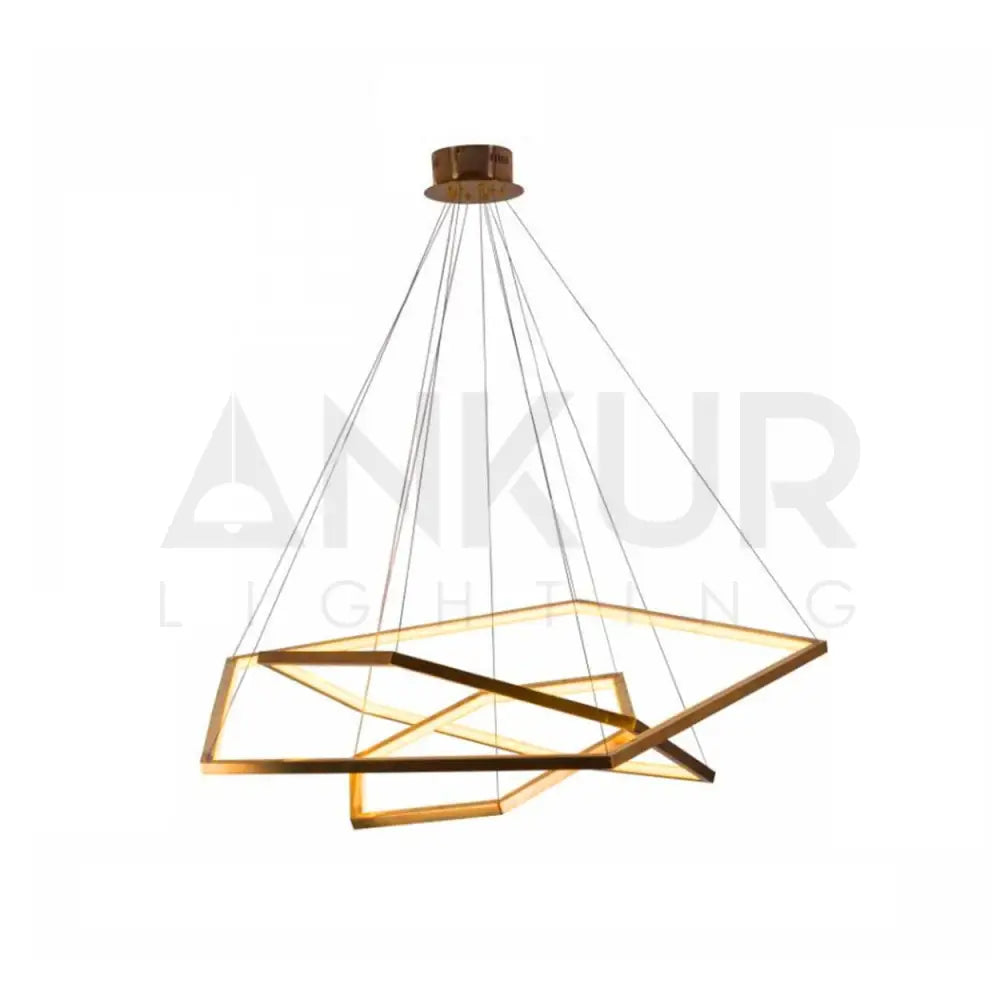 ANKUR GEOM HEXAGON 3 RING CONTEMPORARY LED CHANDELIER - Ankur Lighting