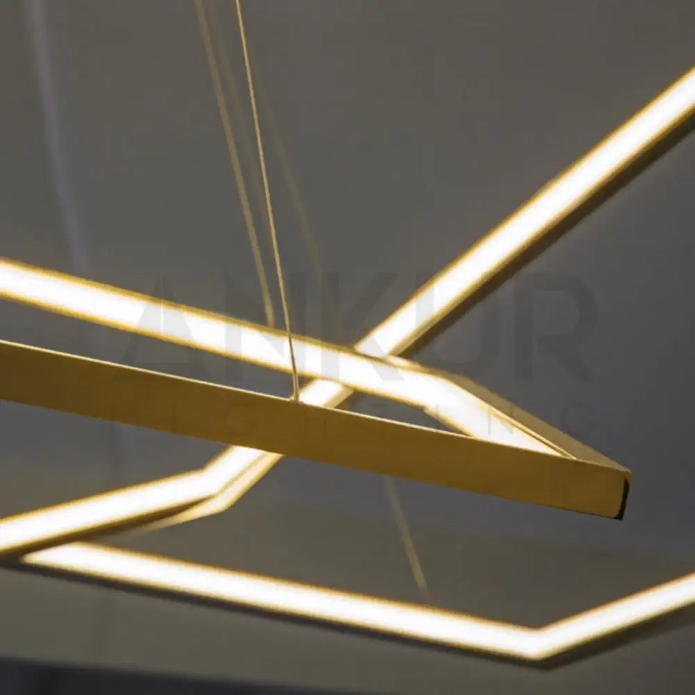 ANKUR GEOM HEXAGON 3 RING CONTEMPORARY LED CHANDELIER - Ankur Lighting