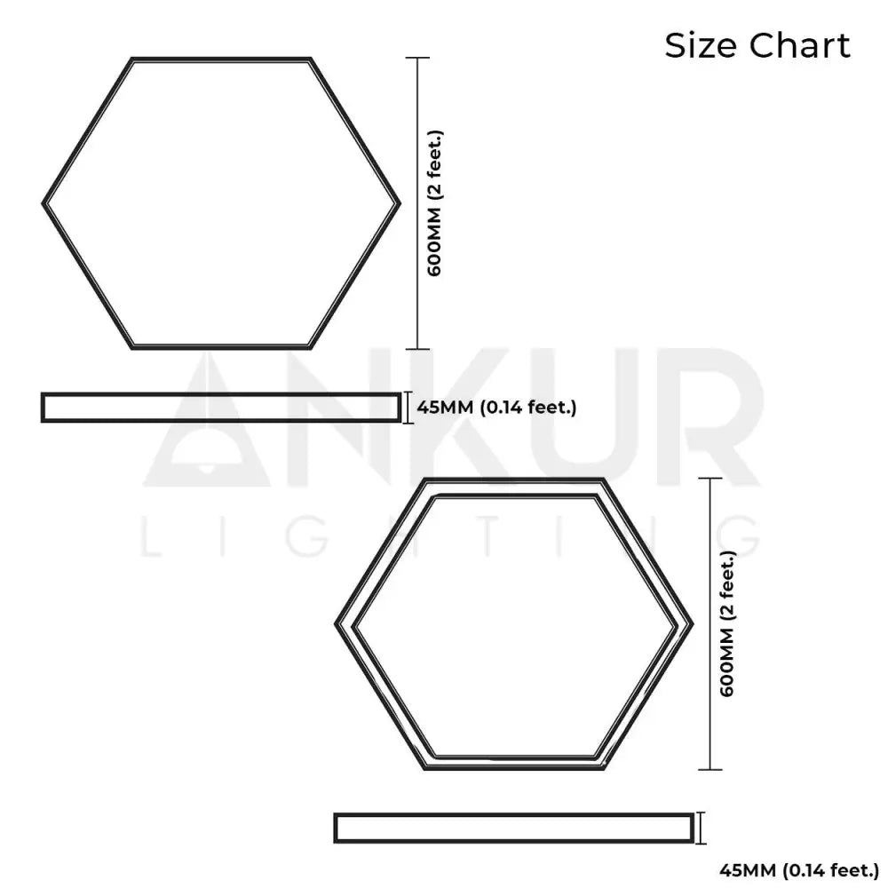 ANKUR GEOM HEXAGON LED PENDANT LIGHT - Ankur Lighting