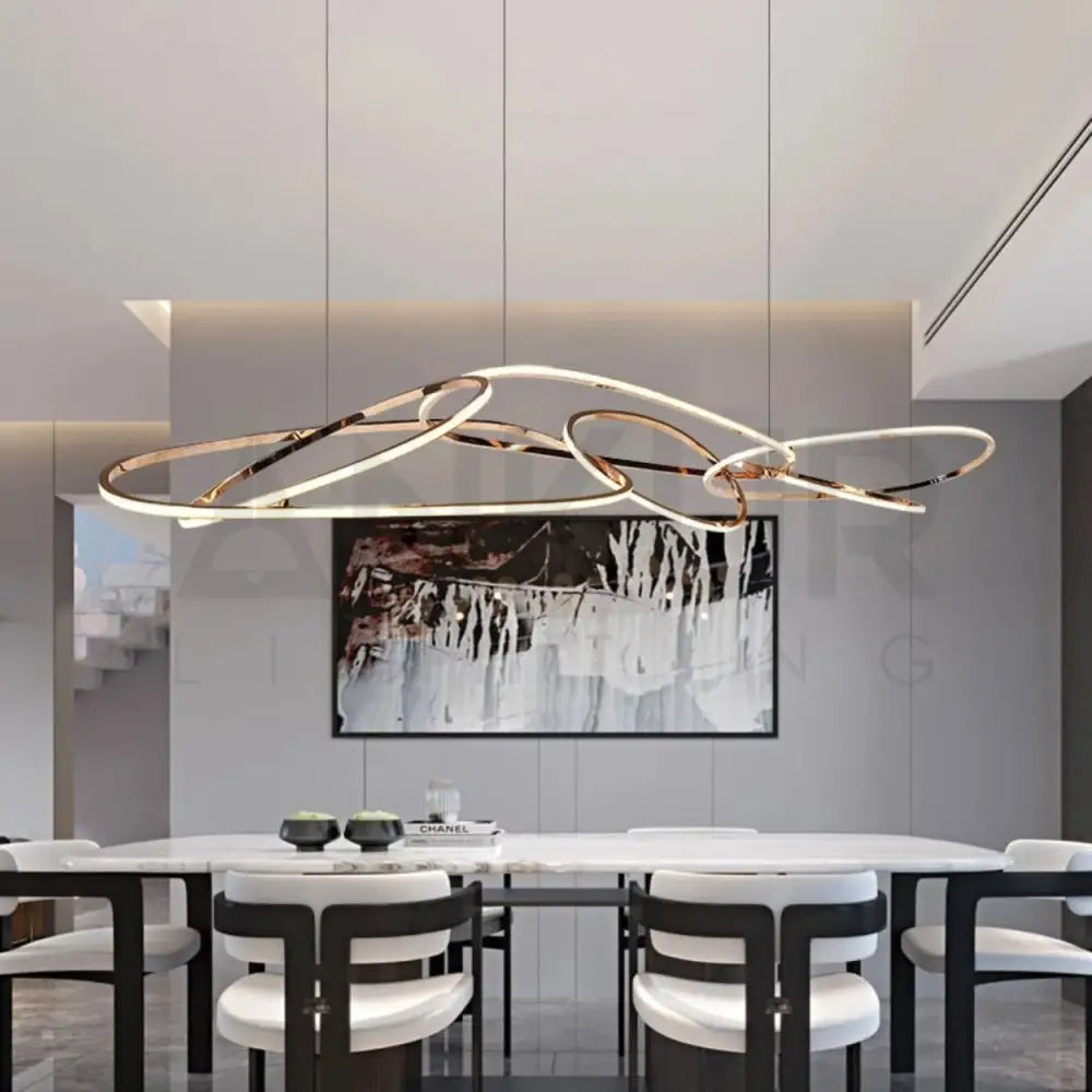 ANKUR GEOM INFINITY LOOP MODERN LED PENDANT CHANDELIER Chandelier