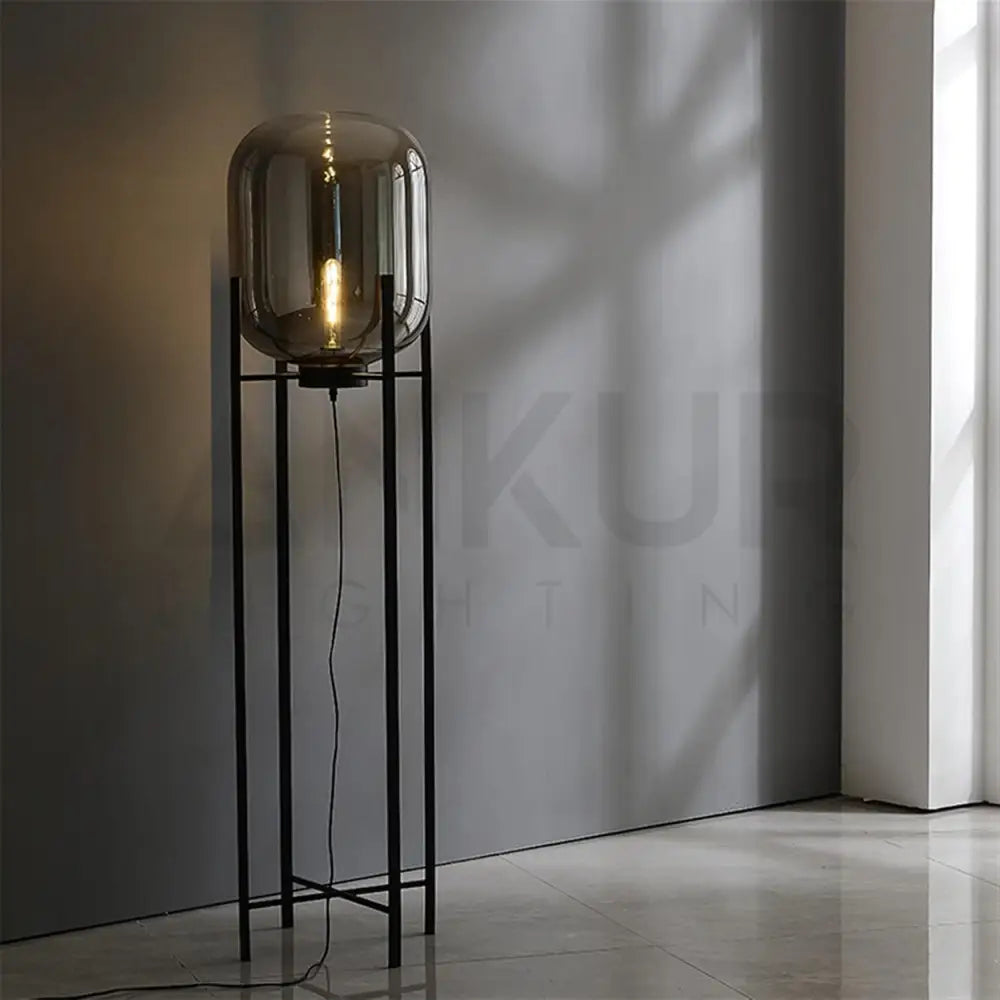 ANKUR GIORGIA MODERN METAL AND GLASS FLOOR LAMP