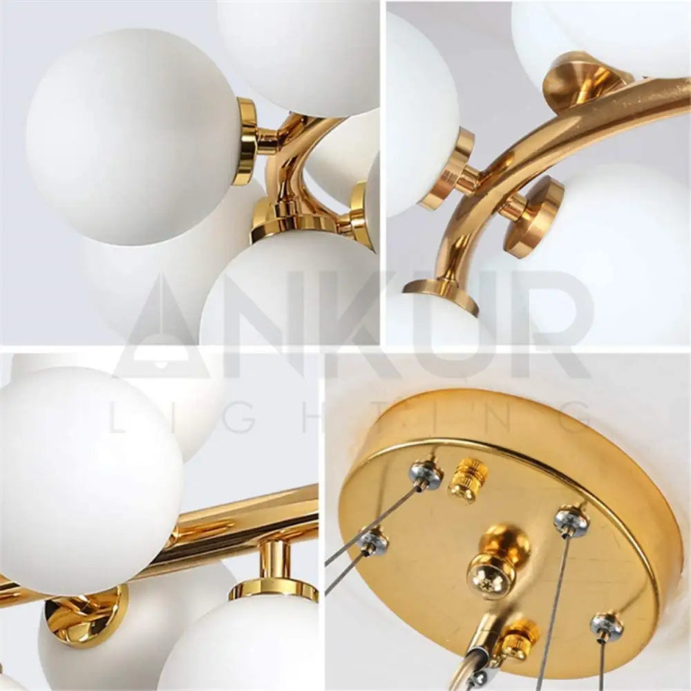 ANKUR GLASS BUBBLE RING CHANDELIER - Ankur Lighting
