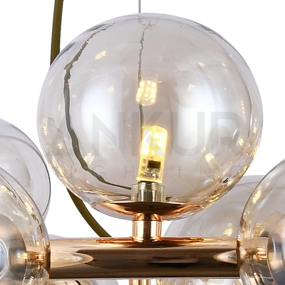 ANKUR GLASS BUBBLE RING CHANDELIER - Ankur Lighting