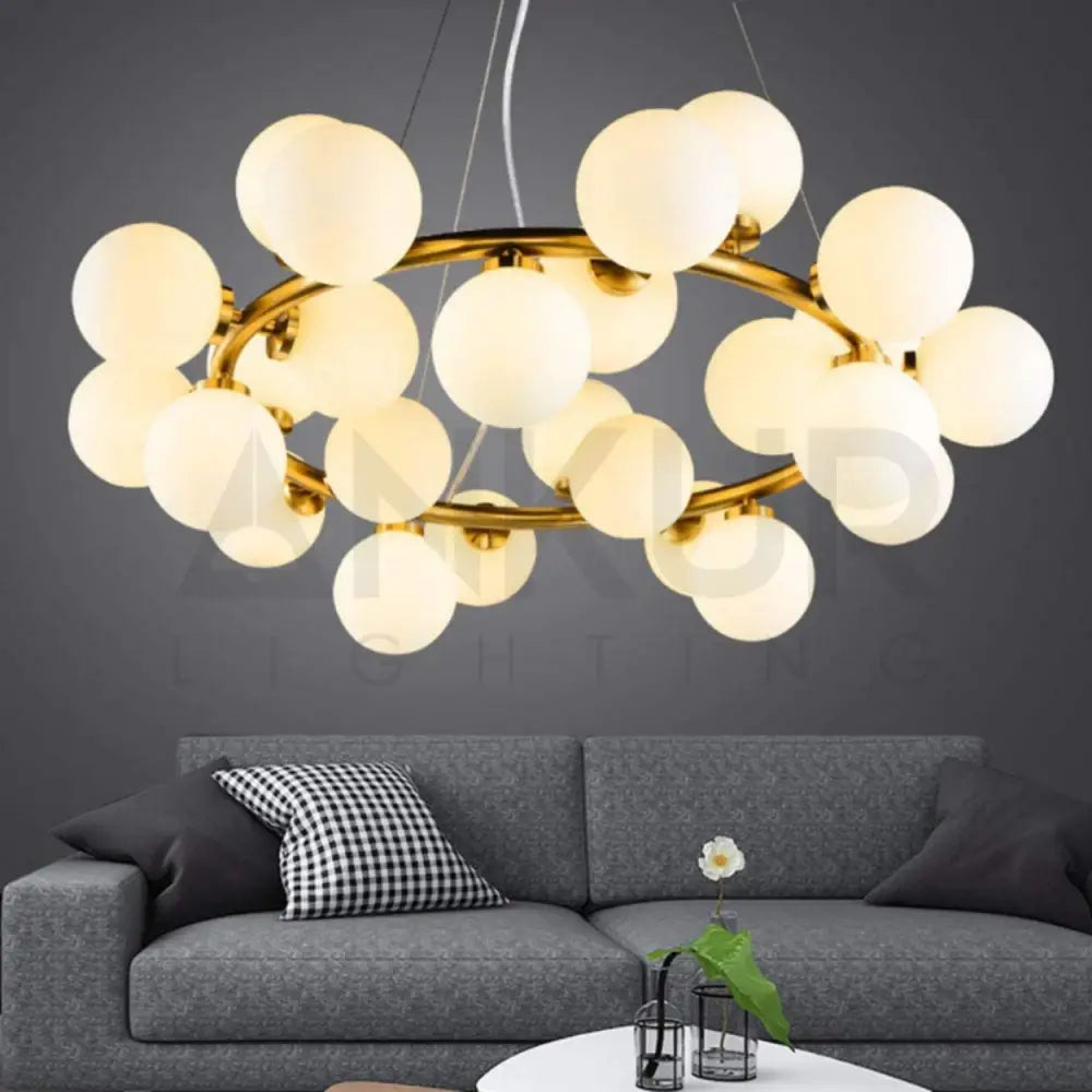 ANKUR GLASS BUBBLE RING CHANDELIER - Ankur Lighting