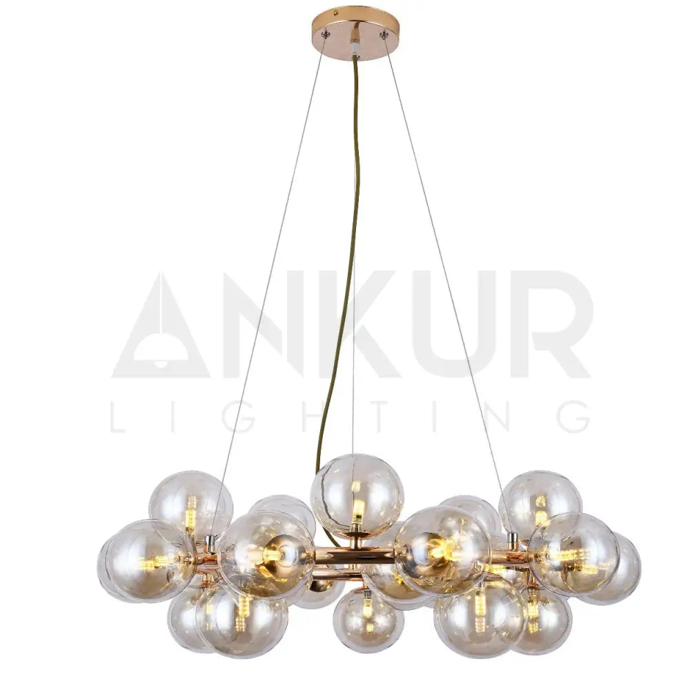 ANKUR GLASS BUBBLE RING CHANDELIER - Ankur Lighting