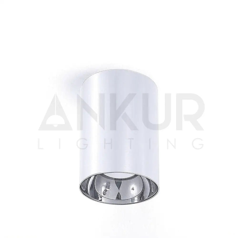 ANKUR GLITZ CYLINDRICAL SHAPE INDOOR CEILING MOUNTED SPOT LIGHT LED SURFACE DOWNLIGHT 18W / WHITE + CHROME / 4000K