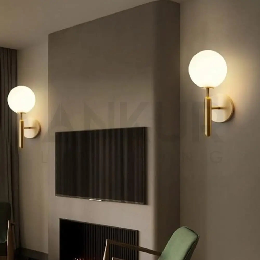 ANKUR GLOBO SIMPLE YET ELEGANT BRASS PLATED WALL LIGHT Wall Light