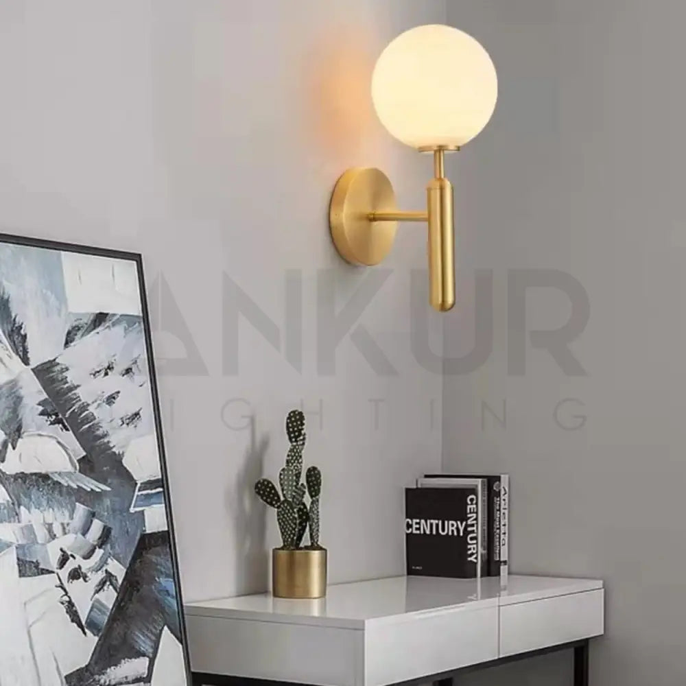 ANKUR GLOBO SIMPLE YET ELEGANT BRASS PLATED WALL LIGHT Wall Light