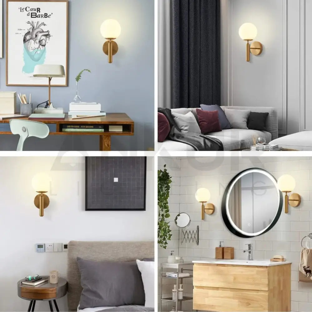 ANKUR GLOBO SIMPLE YET ELEGANT BRASS PLATED WALL LIGHT Wall Light