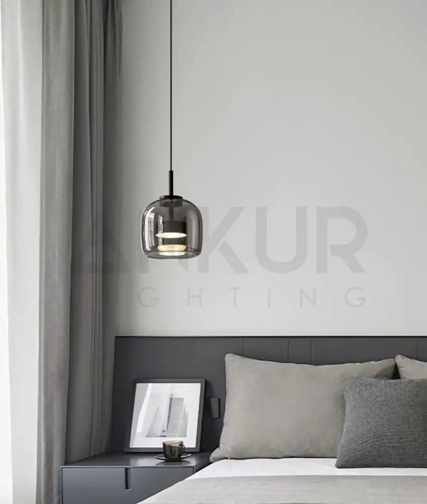 ANKUR GLOW BELL MODERN GLASS WITH METAL LED PENDANT LIGHT Pendant Light