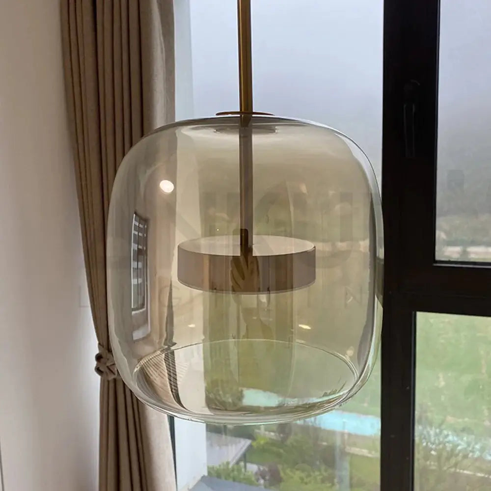 ANKUR GLOW BELL MODERN GLASS WITH METAL LED PENDANT LIGHT Pendant Light