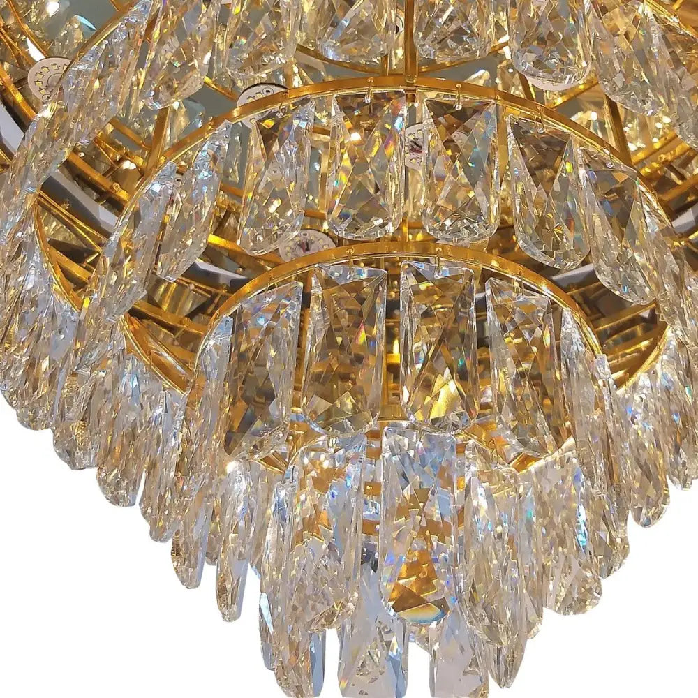 ANKUR GOLD CROWN LUXURY CRYSTAL CHANDELIER IN LED - Ankur Lighting