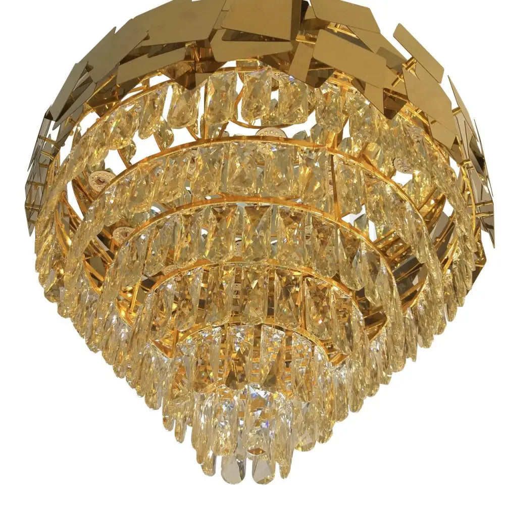 ANKUR GOLD CROWN LUXURY CRYSTAL CHANDELIER IN LED - Ankur Lighting