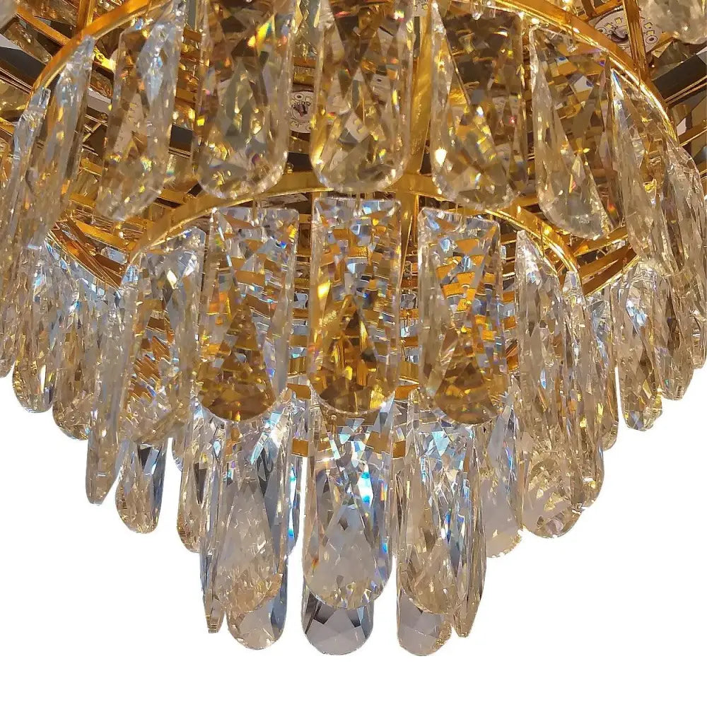 ANKUR GOLD CROWN LUXURY CRYSTAL CHANDELIER IN LED - Ankur Lighting
