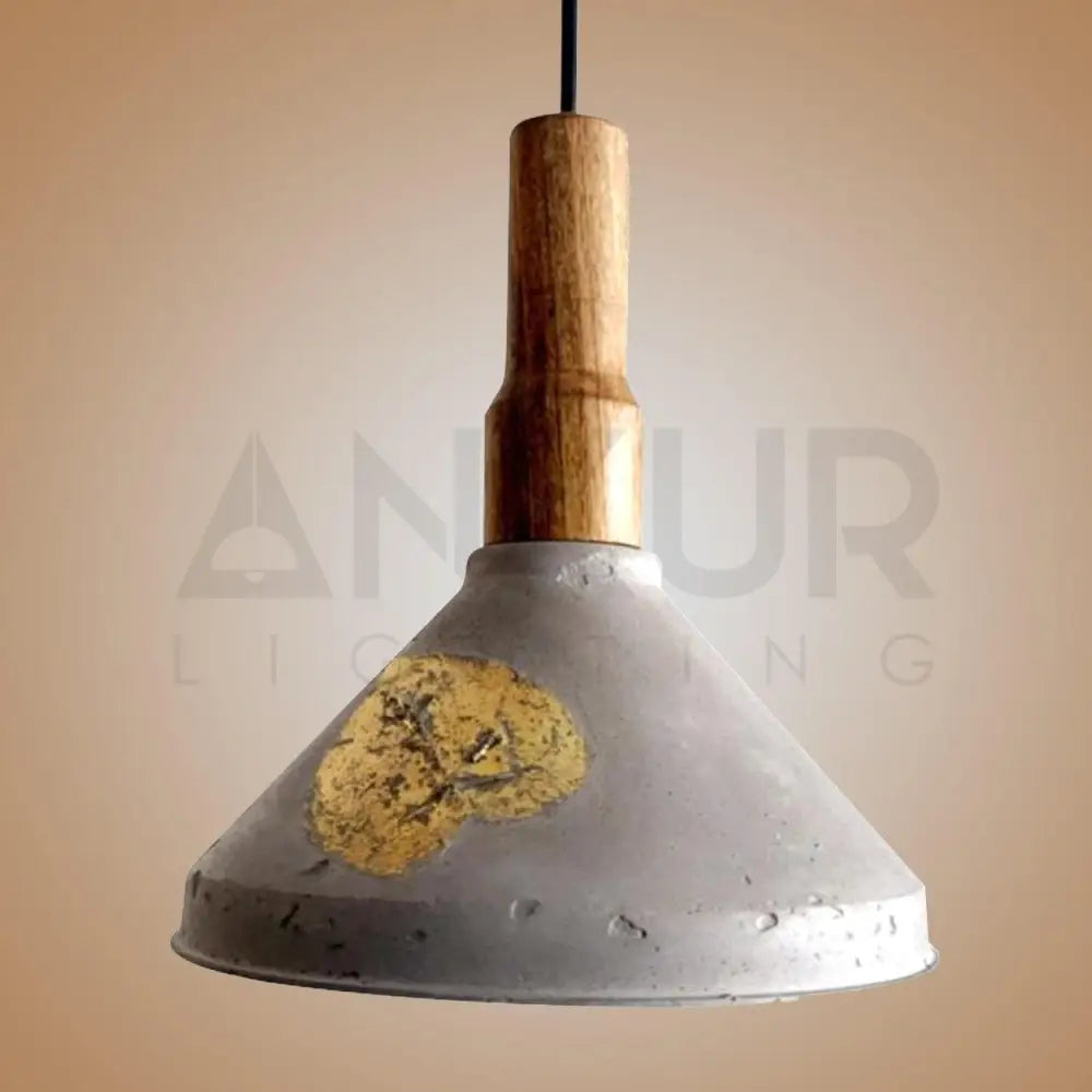 ANKUR GOLD LEAF CONCRETE HANGING - Ankur Lighting
