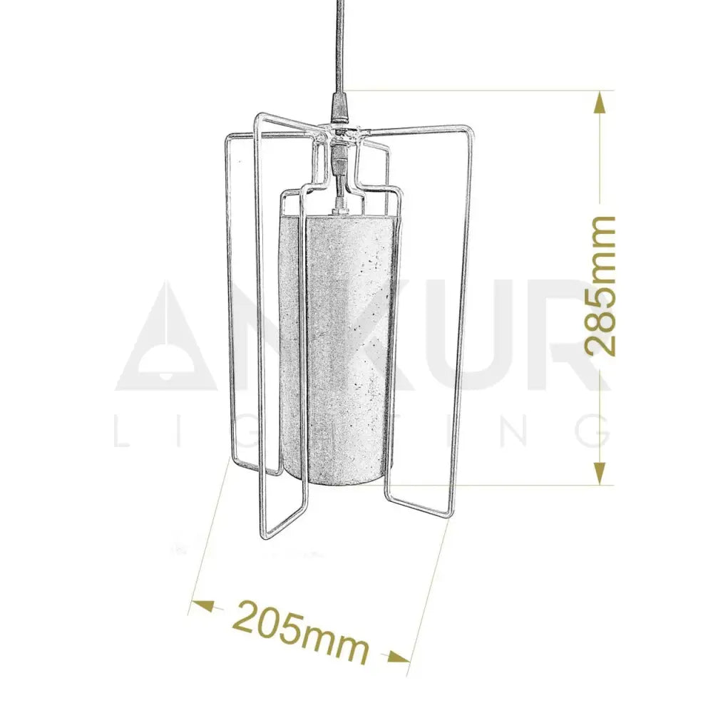 ANKUR GOLDEN CAGE CONCRETE HANGING - Ankur Lighting