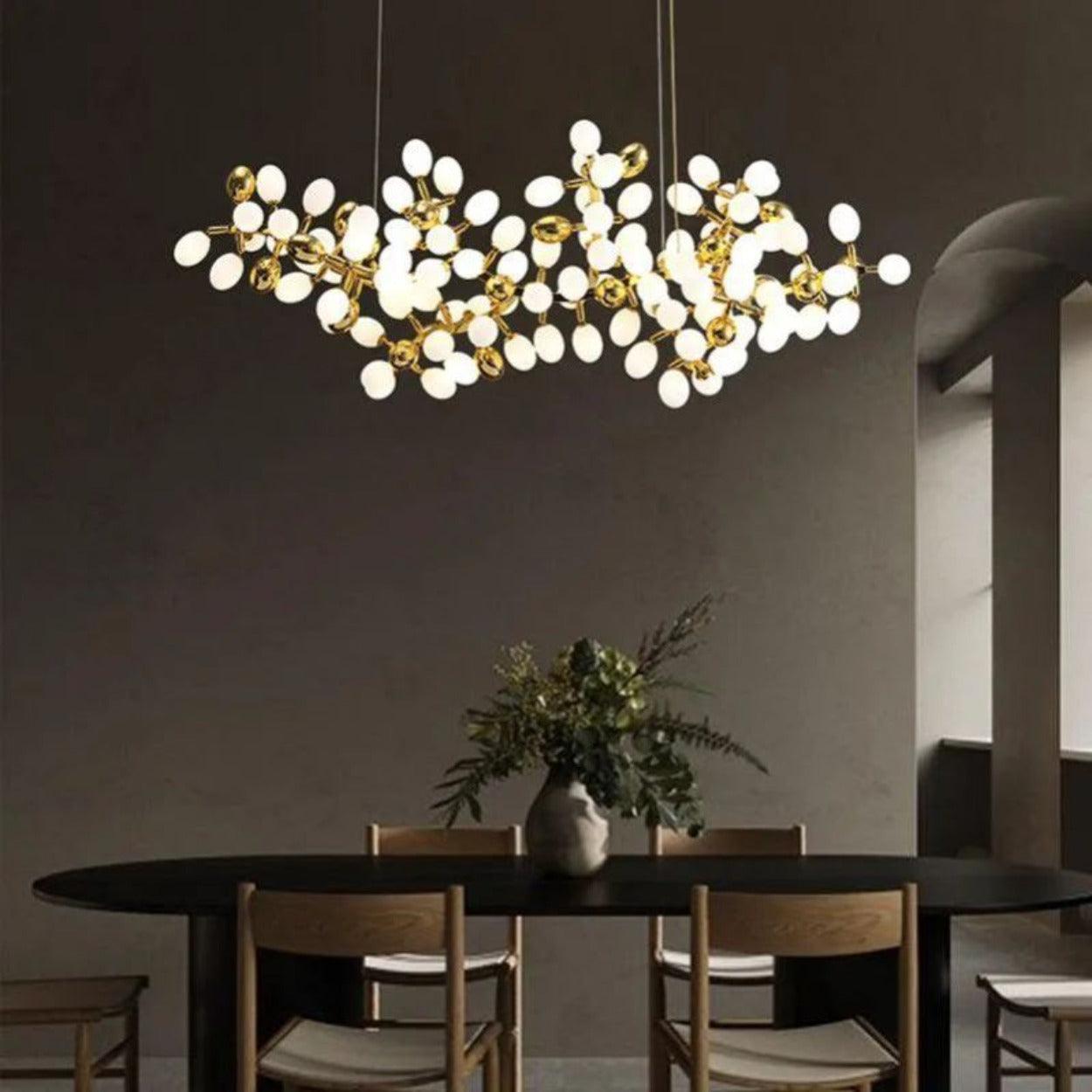 ANKUR GRAPE ESCAMOLES HORIZONTAL MODERN CHANDELIER - Ankur Lighting