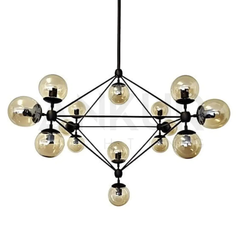 ANKUR HELIX MODERN GLASS AND METAL CHANDELIER - Ankur Lighting