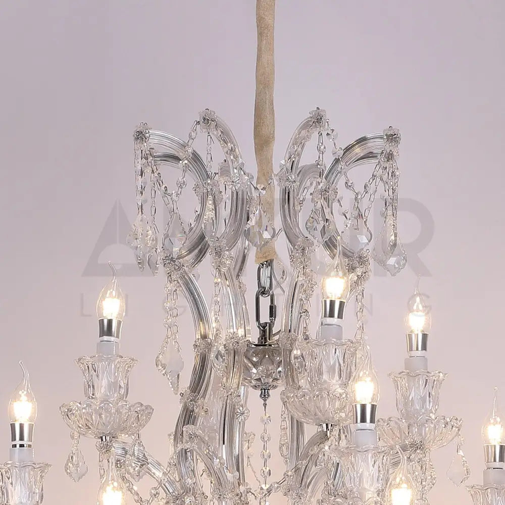 ANKUR IRIS 32 LIGHTS CLEAR CRYSTAL GRAND CHANDELIER - Ankur Lighting
