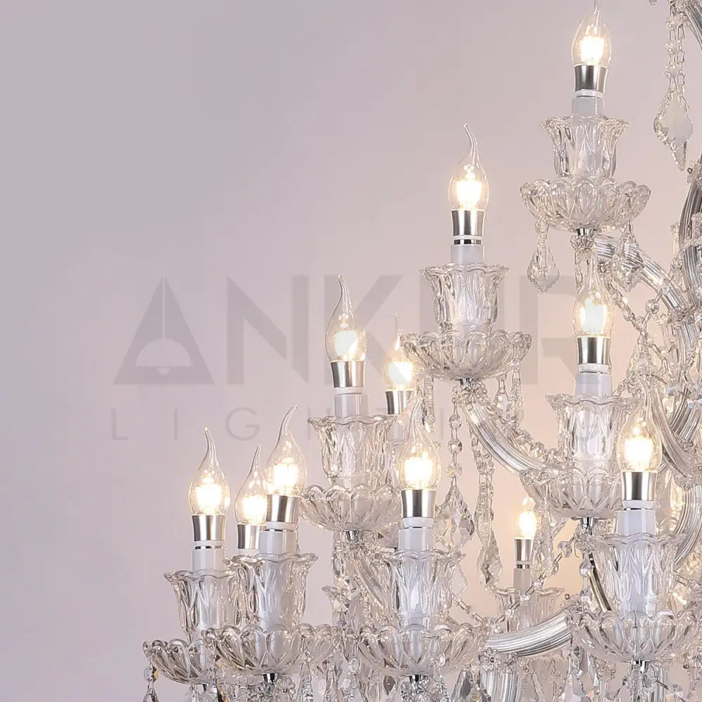 ANKUR IRIS 32 LIGHTS CLEAR CRYSTAL GRAND CHANDELIER - Ankur Lighting