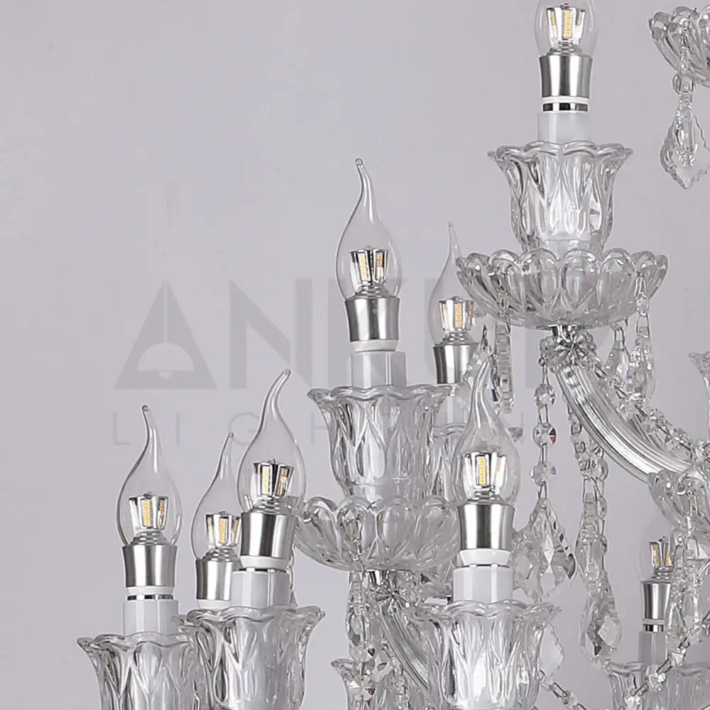 ANKUR IRIS 32 LIGHTS CLEAR CRYSTAL GRAND CHANDELIER - Ankur Lighting