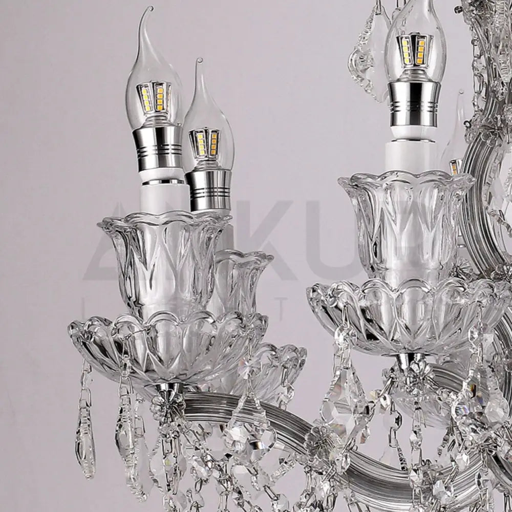 ANKUR IRIS 8 LIGHT CLEAR CRYSTAL CHANDELIER - Ankur Lighting