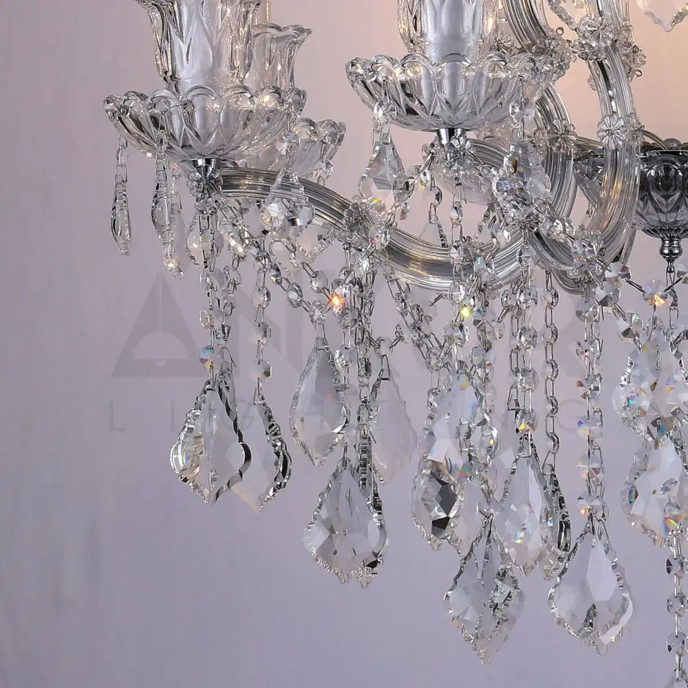 ANKUR IRIS 8 LIGHT CLEAR CRYSTAL CHANDELIER - Ankur Lighting