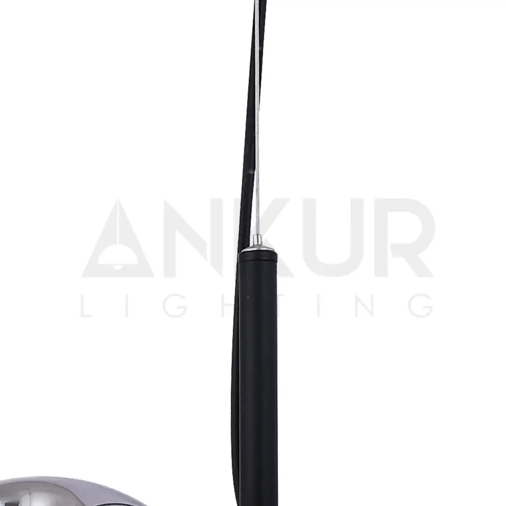 ANKUR JONUS 8 LIGHT SMOKE GREY WITH BLACK METAL LINEAR CHANDELIER - Ankur Lighting