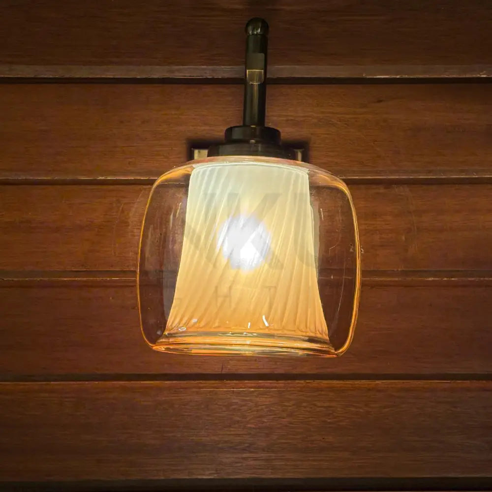 ANKUR LORENZO VINTAGE STYLE METAL AND GLASS WALL LIGHT