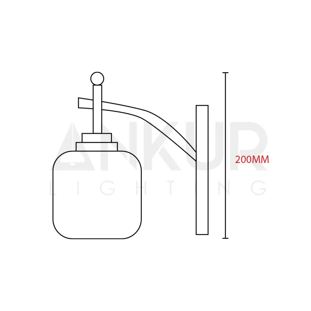 ANKUR LORENZO VINTAGE STYLE METAL AND GLASS WALL LIGHT
