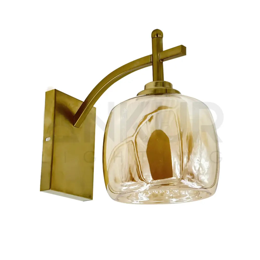 ANKUR LORENZO VINTAGE STYLE METAL AND GLASS WALL LIGHT