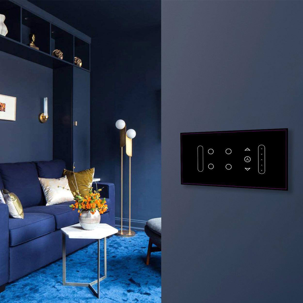 ANKUR MAGSYNC 4 SWITCH + 1 FAN + 1 DIMMER (4M) SMART TOUCH PANEL WIFI SWITCH WITH BUILT-IN IR BLASTER - Ankur Lighting