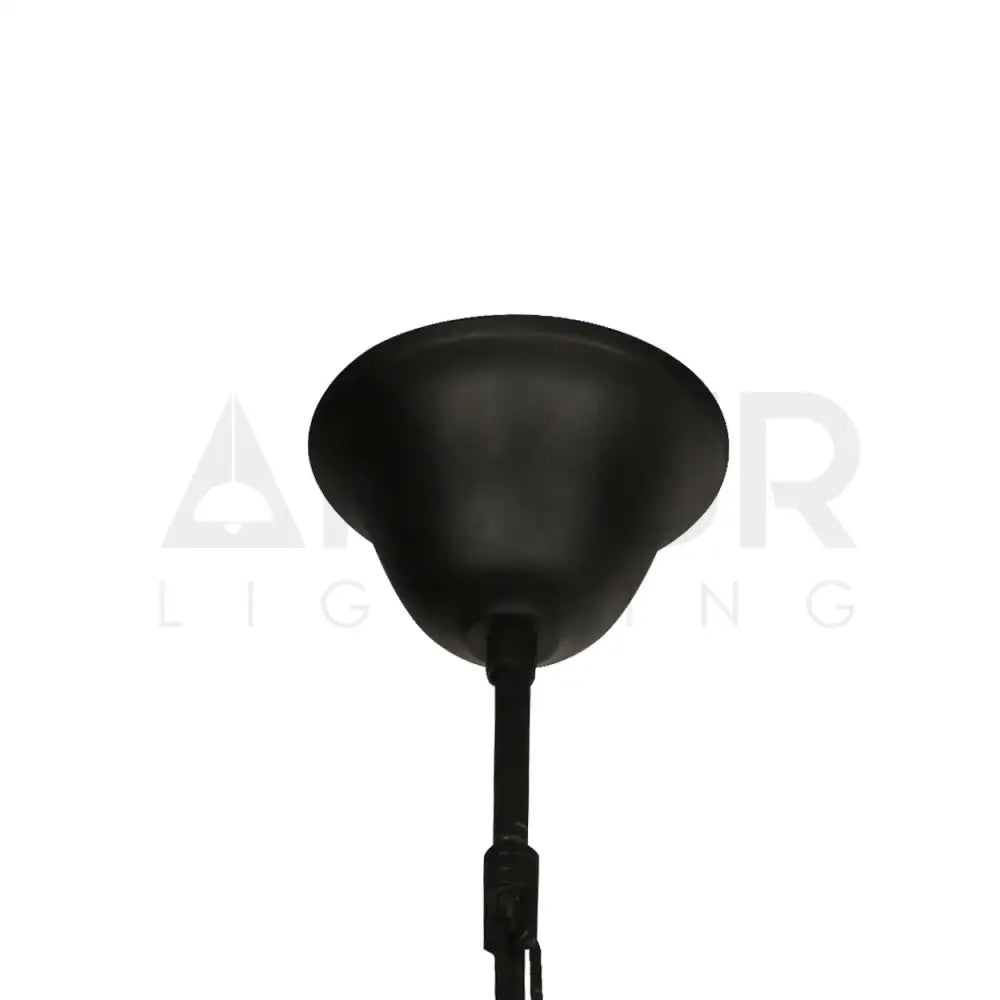 ANKUR MANHATTAN 3 LIGHT BLACK METAL WITH WHITE GLASS CHANDELIER - Ankur Lighting
