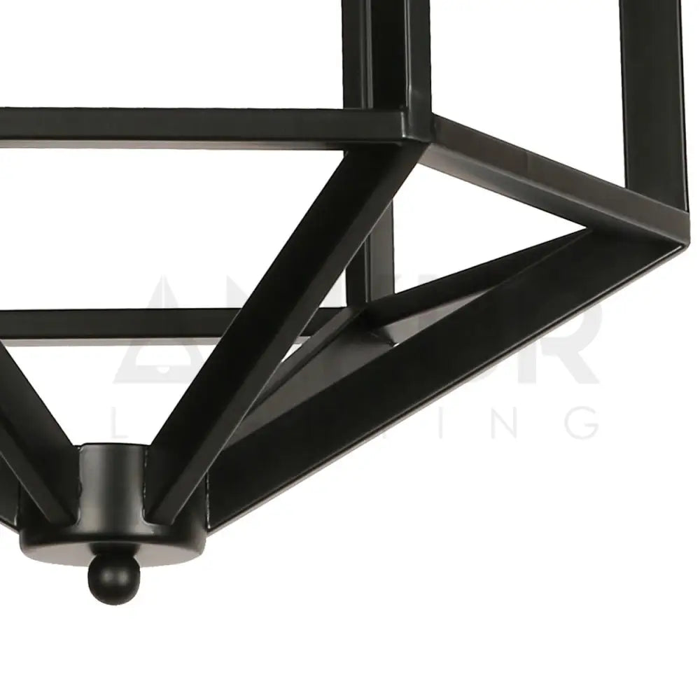 ANKUR MANHATTAN 3 LIGHT BLACK METAL WITH WHITE GLASS CHANDELIER - Ankur Lighting