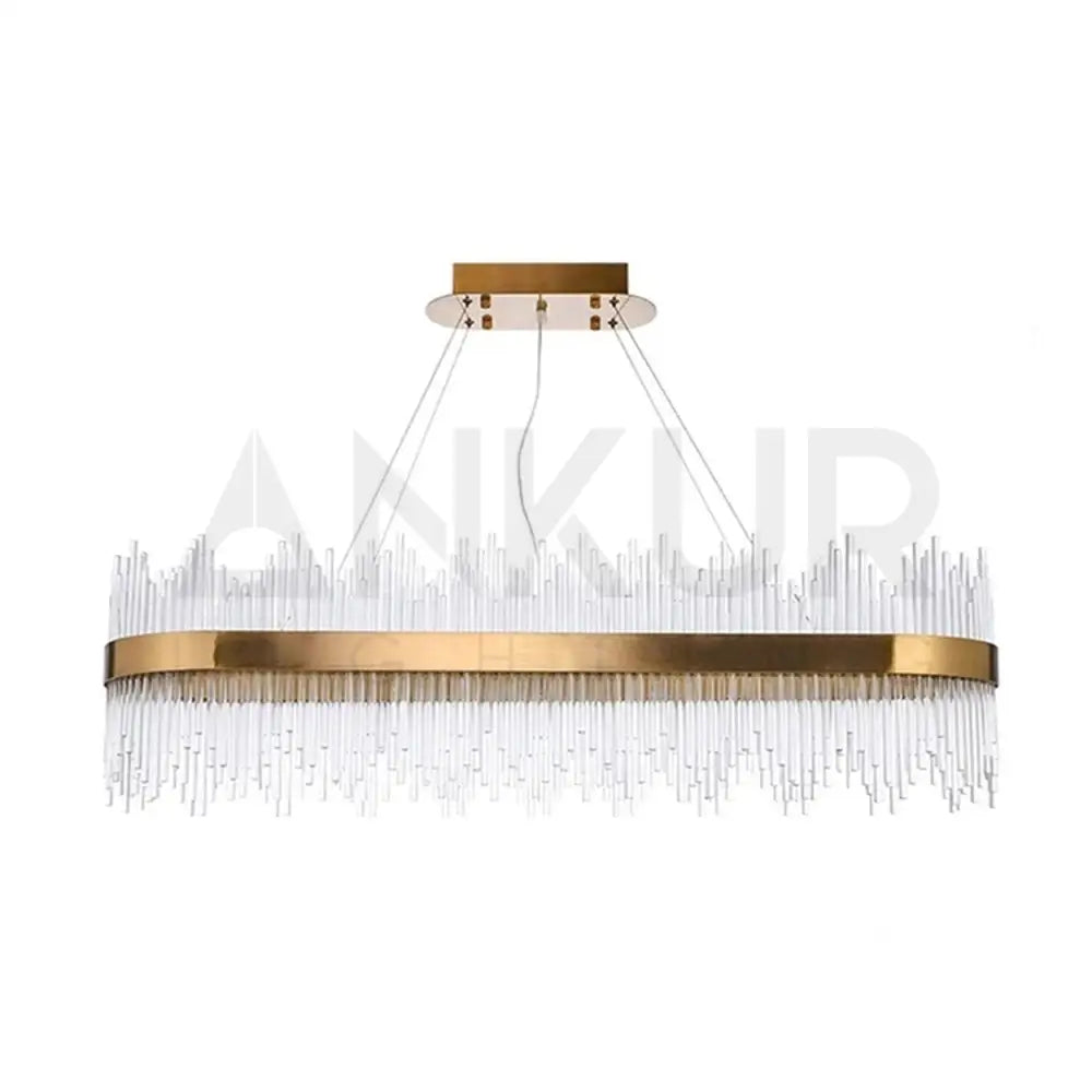 ANKUR MATITA GLASS CONTEMPORARY RECTANGULAR LED CHANDELIER - Ankur Lighting