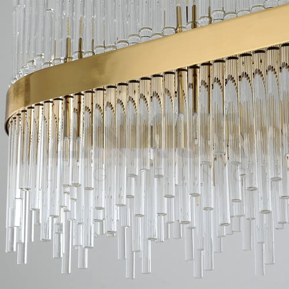 ANKUR MATITA GLASS CONTEMPORARY RECTANGULAR LED CHANDELIER - Ankur Lighting