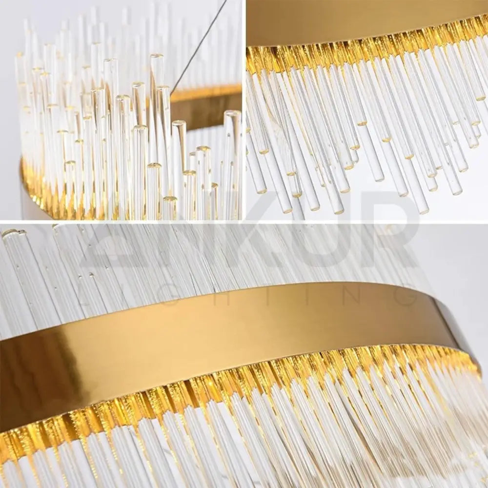 ANKUR MATITA GLASS CONTEMPORARY RECTANGULAR LED CHANDELIER - Ankur Lighting