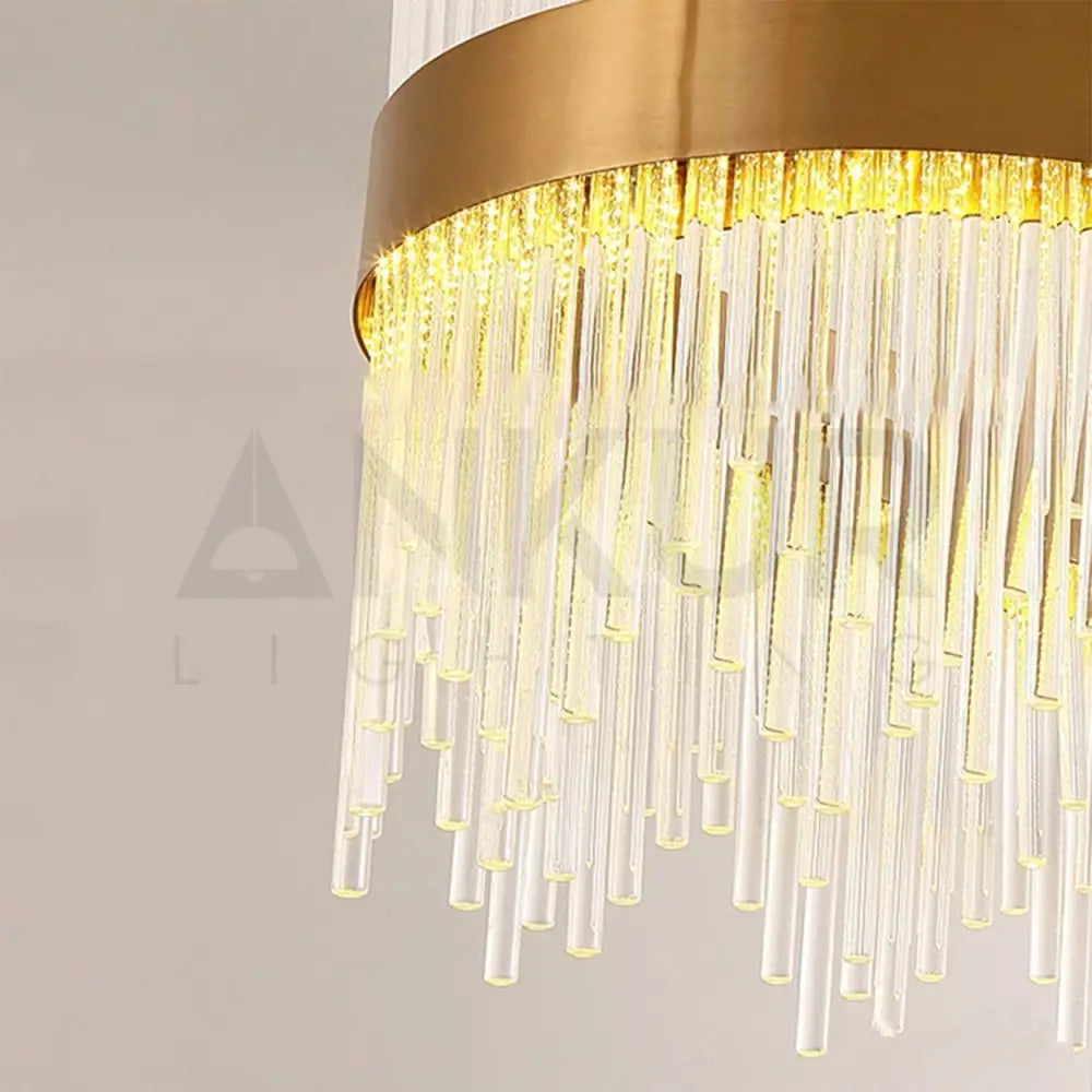 ANKUR MATITA GLASS CONTEMPORARY RECTANGULAR LED CHANDELIER - Ankur Lighting