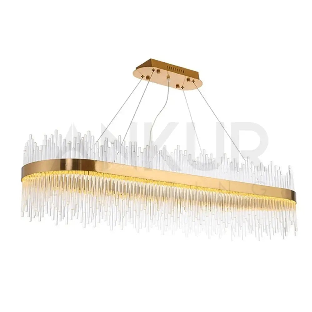 ANKUR MATITA GLASS CONTEMPORARY RECTANGULAR LED CHANDELIER - Ankur Lighting