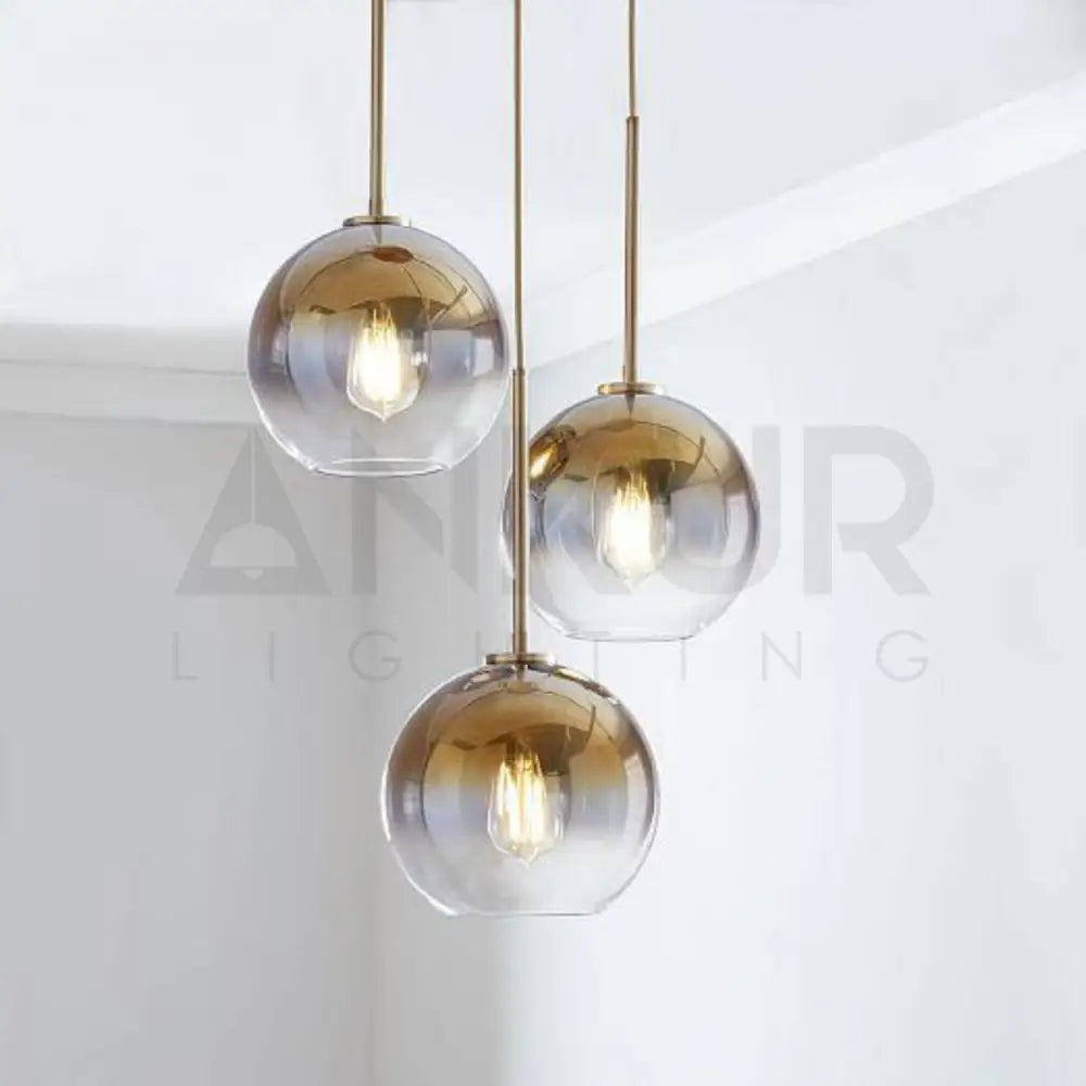 ANKUR MAYA GOLDEN GRADIENT GLASS GLOBE HANGING LIGHT - Ankur Lighting