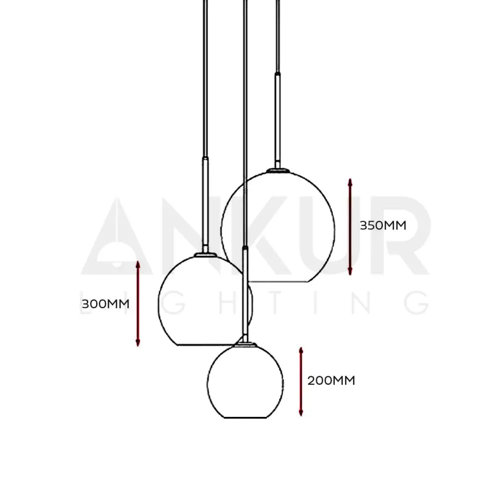 ANKUR MAYA GOLDEN GRADIENT GLASS GLOBE HANGING LIGHT - Ankur Lighting