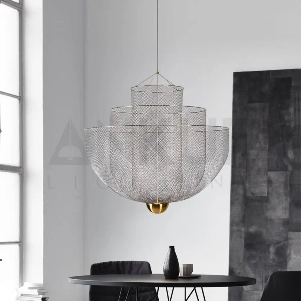 ANKUR MENSH MODERN MESH NET CONTEMPORARY CHANDELIER CHROME / 800MM (32 in) Chandelier