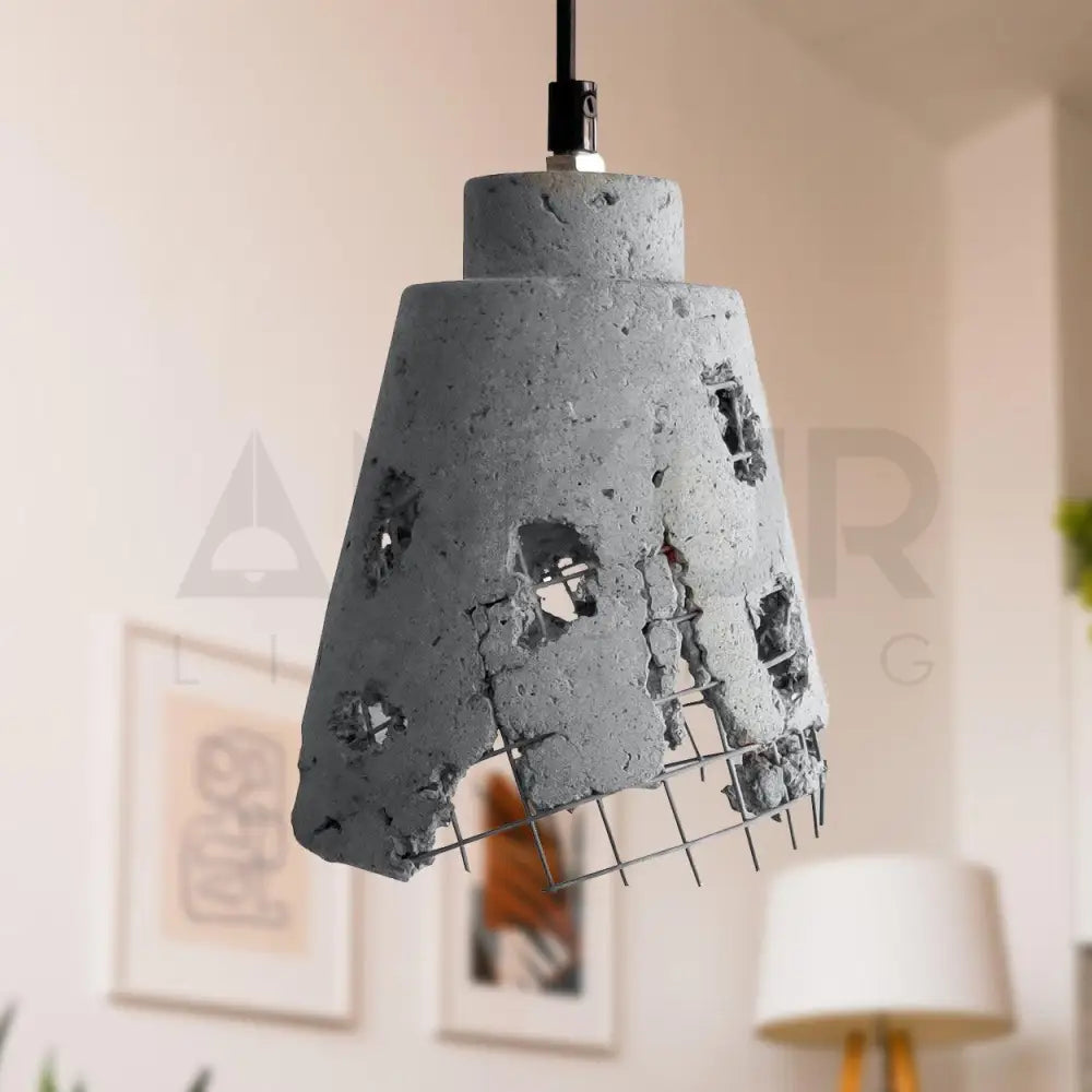ANKUR METAL MESH CONE CONCRETE HANGING - Ankur Lighting